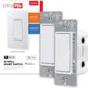 UltraPro Smart, 2.4GHz Wi-Fi Smart Light, QuickFit & SimpleWire, 3 Way, Works with Alexa, Google Assistant, No Hub Needed, UL Certified, Needs Neutral Wire, White, 2 Pack, 51407