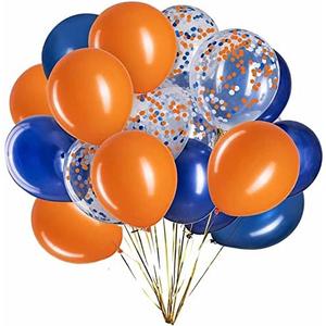 Blue, Confetti and Orange Balloons – Pack of 50, Great for Weddings Birthdays Bridal Shower Decorations Graduation Party Decorations Supplies 3 Style, 12 Inch