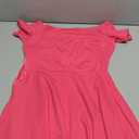 Sarin Mathews Womens Off The Shoulder Short Sleeve High Low Cocktail Skater Dress (Medium, Rosered)