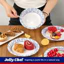 JOLLY CHEF 160 Count Paper Bowls 20 oz Soak Proof, Heavy Duty Printed Disposable Bowls Bulk for Dinner or Lunch (Blue)