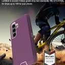 for Samsung Galaxy S24-Plus Case, with Screen Protector, Port Protection, Full-Body Silicone Rubber Covered, 3-Layer Combo Drop-Proof Cover Phone Case for S24 Plus 5G(2024), Pink/Purple