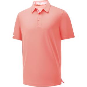 Mens Polo Shirts for Men Short Sleeve Performance Moisture Wicking Quick Dry Casual Solid Sport Collared Golf Shirts for Men, XX-Large Cranberry (XXL)