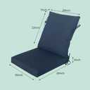 20"x42" Outdoor Dining Chair Cushion, Set of 1,Water-Proof Stain-Resistant, UV-Resistant 1000+ Hrs, 30D Foam with Recycled Fiber Fill,YKK Zippers,Navy-TPU