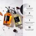 Molimoli Coffee Syrup Dispenser for Coffee Bar, Pump Dispenser, Glass Syrup Bottle w. Upgraded Pump, 16.9 oz 500 ml, Set of 2, Black