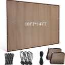 2 Pcs 90% Sun Shade Cloth with Grommets 10' x 14' Pergola Shade Patio Replacement UV Block Privacy Screen Mocha Canopy Porch Cover Enclosure for Outdoor Patio Garden Carport Backyard