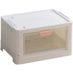HomeCloud Storage Box Foldable/Foldable Storage Box/Storage Organizer Plastic Organizer For Stohrage,Bedroom,Home, Office, Hospital, Parlour And School (White/Pink, Small)