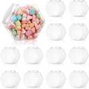 Yahenda 8 Pcs Hexagon Plastic Jars Cookie Jars with Airtight Lids Clear Candy Jar Wide Round Mouth Snacks Dog Food Candy Containers Reusable Coffee Display for Gifts and Storage(73 oz)