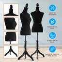 SereneLife Female Torso Mannequin Display - Sturdy and Durable, Adjustable Dress Form (52-64"), Lightweight, Easy-to-Assemble, Stable Tripod Stand, Smooth Surface for Retail Clothing Display, Standard