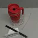 ALOUFEA 20 oz Insulated Coffee Mug Tumbler with Handle, Stainless Steel Travel Mug Tumbler with Lid and Straw, Double Wall Vacuum Leak Proof Ice Coffee Thermal Cup, Red