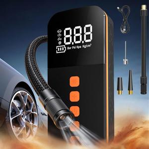 Intelligent Car Inflatable Pump Digital Display Lighting Car Tire Electric Wireless Multifunctional Portable Pumps for Cars Motorcycles for Tires of Car, Moto, Bike, for Men Car Adults Gifts YYBHDQPFS