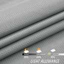 Home Queen Grey Waffle Bathroom Window Curtains, Short Water Repellent Rod Pocket for Small Kitchen Window, 30 W X 24 L Inch Each