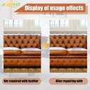 Leather Repair Patch 2 PCS, 11.8X54 with Scissors, Black (self-Adhesive, Waterproof, Custom Style, Polished, Interior use, for Furniture, car Seats, cabinets, Walls, Handbags) (Light Brown)