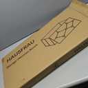 HAUSFRAU Ottoman Storage Bench Folding Foot Rest Stool Upholstered Caramel