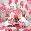 2 x DPKOW 30pcs Galentines Balloons Happy Galentines Day Decorations, 18 Inch Pink Heart Foil Balloons Valentines Day Decorations, Romantic Girl Lady Friendship Decor