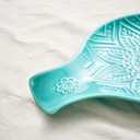 Ceramic Spoon Rest, 7.48 Inches Spoon Holder for Kitchen Counter, Kitchen Accessories, Dishwasher Safe, Turquoise