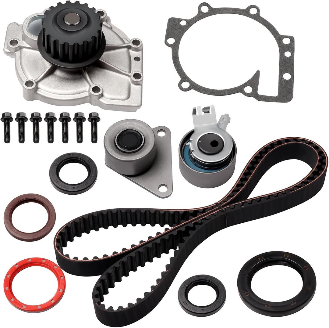 ECCPP Timing Belt Kit with Water Pump Compatible For Volvo C70 S40 S60 S70 S80 V40 V70 XC70 XC90 l4 l5 1.9L 2.3L 2.4L 2.5L 3.2L TCKWP331 AWK1240 TB331LK1 TWPVV01
