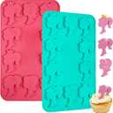 Webake Cute Girls Silicone Mold for Chocolate Candy, 2 Pack Cute Girl Themed Fondant Mold for Girls Women's Party Decorations