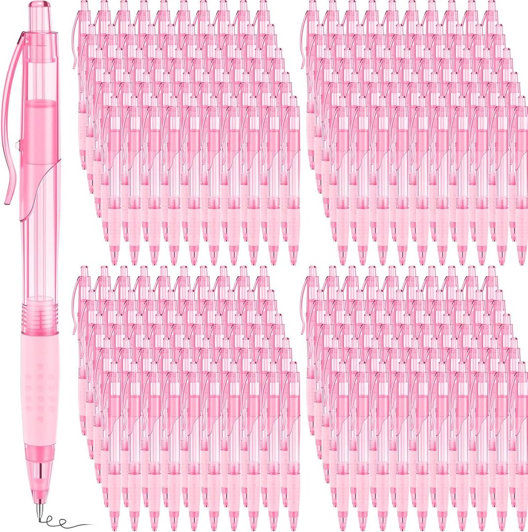 200 Pcs Operation Christmas Items Bulk Mechanical Pencils Bulk 0.7mm Medium Point Mechanical Pencil with Grip Smooth Writing Automatic Drafting Pencils Christmas Child Items pink