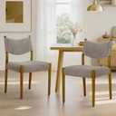 KISLOT Dining Chairs Set of 2, Ergonomic Upholstered Wood Chairs, Brown