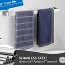 Towel Bar for Bathroom 28 Inch Brushed Nickel Towel Holder 12/16/20/24/28/32/36 Inch Stainless Steel SUS304 Rustproof Towel Rack Modern Square Towel Rod for Bathroom Wall (1, Brushed Nickel, 28 Inch)