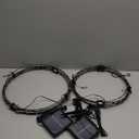 Joomer Christmas Solar Ball Lights, 13IN & 11IN Foldable Metal Sphere Lights Waterproof 8 Modes with Hook, Solar Powered Hanging Globe Light for Outdoor Christmas Decoration (2 Pack, Warm White)