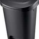 Rubbermaid Classic Step-On Trash Can with Lid, 13-Gallon, Black, Easy Clean Wastebasket for Home/Kitchen/Bedroom/Office/Garage (Black)