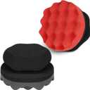 2 Pack Large Tire Shine Applicator Pad, Tire Hex Grip Applicator, Tire Shine Car Detailing Foam Sponge Tool, Reusable Car Cleaning Supplies After Car Wash Tire Cleaner for Applying Tire Shine (Red and Gray)