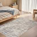 UERMEI 3x5 Washable Entryway Area Rug: Neutral Abstract Small Floor Carpet Soft Low Pile Non Slip Indoor Door Mat for Kitchen Hallway, Stain Resistant for Pets and Kids Room Brown