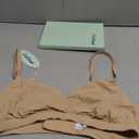 ProKloud Wireless Triangle Bralettes for Women Plunge Unlined Bras No Underwire Comfortable Unpadded Everyday Tshirt Bra (Medium, Warm Beige)