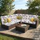 Smiry Printed Couch Cushion Covers, Stretch Soft Couch Covers for Sofa, Washable Non-Slip Sofa Slipcover Furniture Protector for Indoor and Outdoor (3 Pack, Beige)