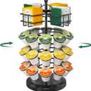 EsLuker.ly K Cup Holder Coffee Pod Organizer Carousel for Countertop, Rotatable Metal 4-Tier Storage Rack Stand for 30 K Cups & Tea Bags, Convenience Meets Elegance