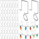 Pinkunn 120 Pcs Christmas Lights Gutter Clips Stainless Steel Christmas Light Q Hangers Hooks for Mesh Leaf Gutter Guard Weatherproof Xmas Clip for Outdoor Lights Heavy Duty Metal Hooks for Holiday