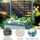 Raised Garden Bed Outdoor, Cedar Wooden Planter Boxes with Trellis, 17.7L x 16.1W x 27.6H Raised Planter Box with Legs for Backyard, Patio, Balcony with Bed Liner (Blue)