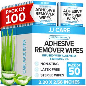 Adhesive Remover Wipes Infused with Aloe Vera 