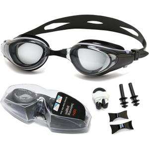 Body+ Nearsighted Swim Goggles, Shortsighted Optical Mirror/Non-Mirror Lens Swimming Goggles Anti-Fog for Adult Men Women (-6.5)