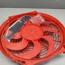 JDMSPEED New 14" Inch Universal Slim Fan Push Pull Electric Radiator Cooling 12V Red Kit