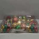 92ct Christmas Tree Decoration Set - Shatterproof Christmas Baubles with Strings for Wreath, Garland & Party Decoration, Red-Green