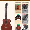 Acoustic Guitar Stand,Adjustable Clip-On Self-Standing Solid Wooden Guitar Stands Floor,Portable Light Weight Martin Guitar Holder and Guitar Clamp,Gift for Acoustic, Classic and Folk Guitar