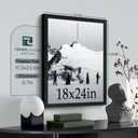 18x24 Poster Frame 3 Pack - Black Woodgrain, Solid Wood Gallery Picture Frame - Wall Hanging