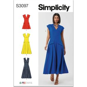 Simplicity SS3097K5 Misses' Fit and Flare Dress Sewing Pattern Packet, Design Code S3097, Sizes 8-10-12-14-16