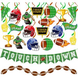 34Pcs Football Party Decorations Football Decor Game Day Party Supplies Accessories Birthday Tailgate