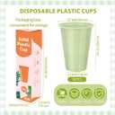 Kochorie 50 Pack Disposable Plastic Cups 16 Oz Solid Color Drinking Cups Party Supplies Strong and Sturdy Drinkware Cup For Birthday, Wedding, Baby Shower, Gender Reveal Party & Daily Use, Sage Green, Small