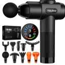 TOLOCO Massage Gun, Deep Tissue Back Massage for Athletes for Pain Relief, Percussion Massager with 10 Massages Heads & Silent Brushless Motor, Valentines Day Gifts for Him Her, Black