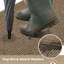 BEQHAUSE Dirt Trapper Door Mat 20" x 32", Non-Slip Washable Doormats Entrance Mat, Dirt Resistant and Absorbent Welcome Mat, Low Profile Floor Mats for Front Back Door and Entryway, Beige