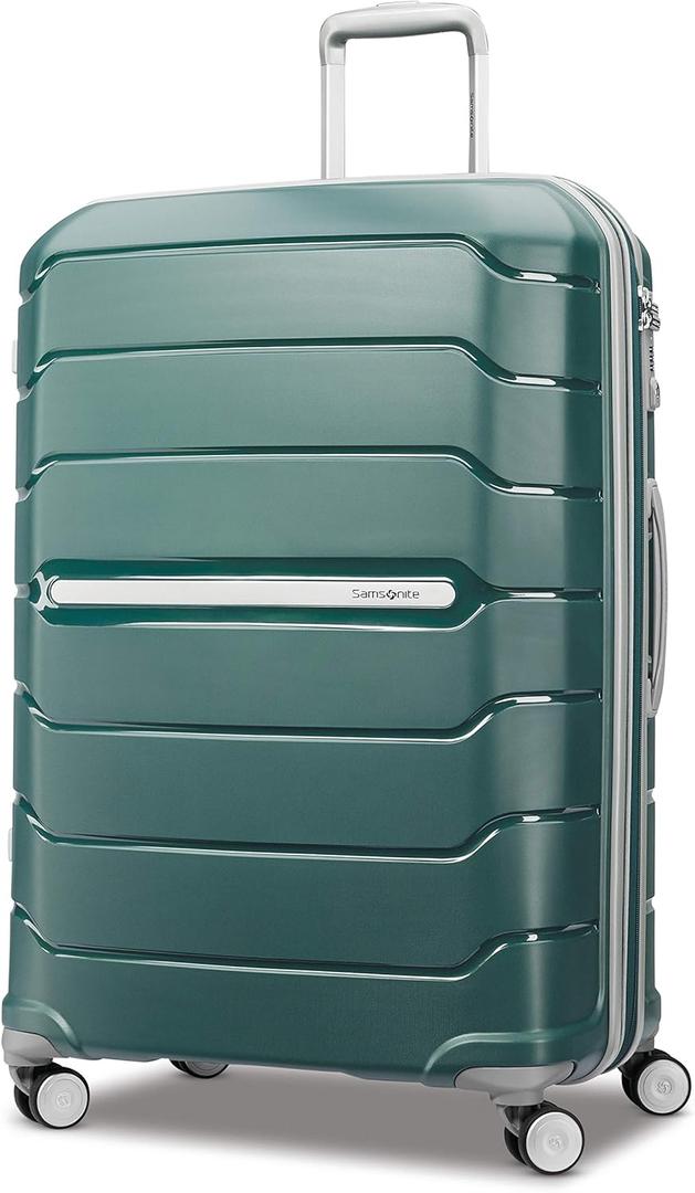 Samsonite Freeform 28-Inch Large Luggage with Dual 360 Spinner Wheels - Checked Suitcase - TSA Lock, Airline-Approved - Lightweight Durable Polypropylene Expandable Hardshell - Sage Green