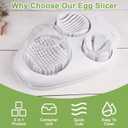 3 in 1 Egg Slicer for Hard Boiled Eggs with Cleaning Brush, Multipurpose 3-Way Cutter with 3 Slice Modes, Heavy Duty, Hard Boiled Egg Cutter & Fruit Slicer, Dishwasher Safe (White)