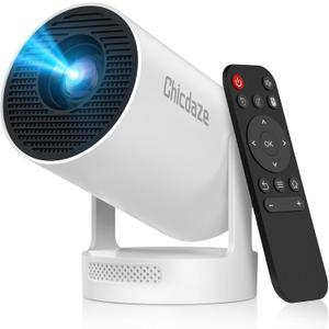 Mini Projector with WiFi and Bluetooth, Smart Portable Projector with 4K Support, 5w Sound Base Speaker, 260 ANSI, 210 Rotation, Auto Keystone Correction for Home Bedroom Outdoor, HY300 Plus