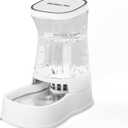 Gardner Pet Automatic Gravity Water Dispenser for Dogs, 1.0Gallon 100% BPA-Free Dog Water Bowl Dispenser, Pet Water Fountain Dispenser with Sponge Filter for Small&Medium Dogs, Cats, Puppies(White)