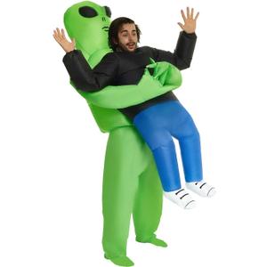 Spirit Halloween Adult Alien Pick Me Up Inflatable Costume, Funny Costumes, Fan Operated (ONE SIZE FITS MOST, Multicolor)