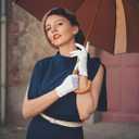 AISIZE Women's Vintage 1940s Half Collar Batwing Cape Party Pencil Dress (XX-Large, Navy Blue)